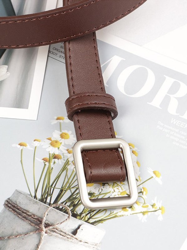 PU-Ledergürtel mit quadratischer Schnalle