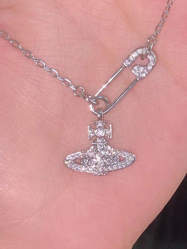 Strass-Sicherheitsnadel-Kosmos-Halskette