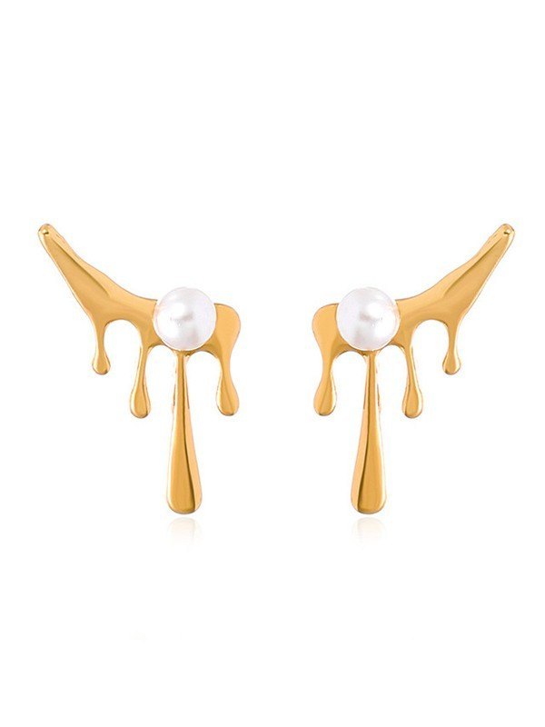 Unregelmäßige Tropfen-Faux-Perlen-Ohrringe