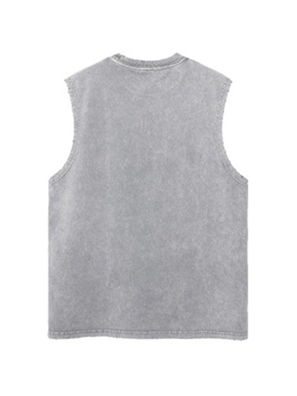 Herren Vintage Wash Distressed Weste