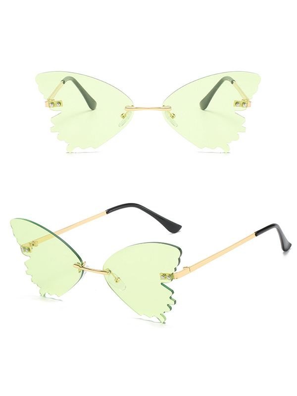 Randlose Sonnenbrille mit Schmetterlingsmuster