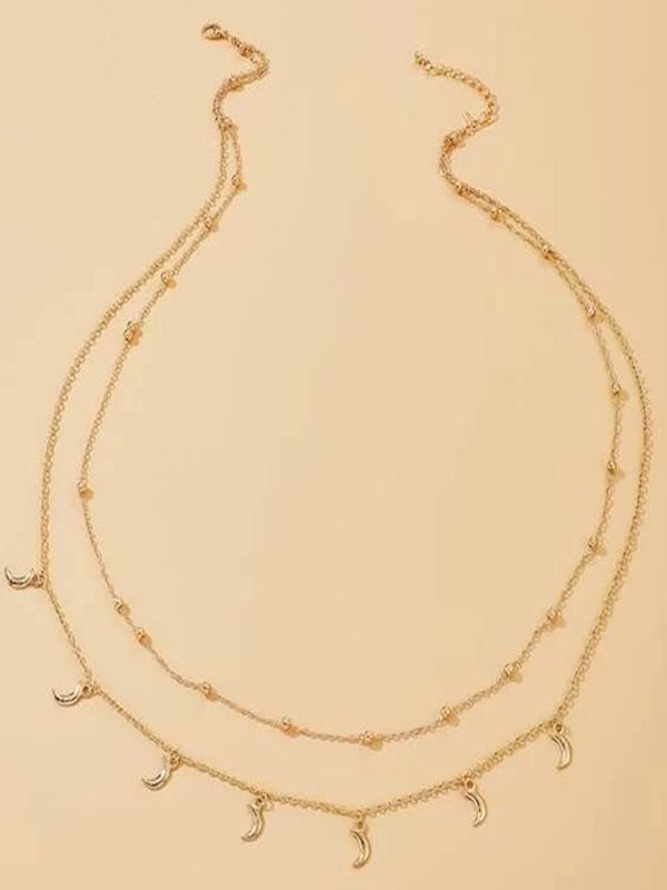Crescent Moon Doppellagige Bauchkette