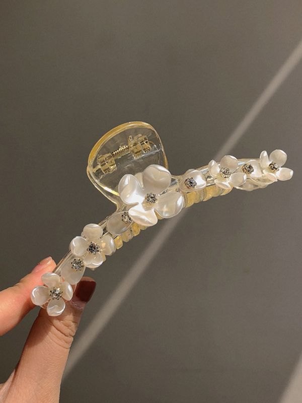 Strass-Dekor-Blumen-Haarkralle