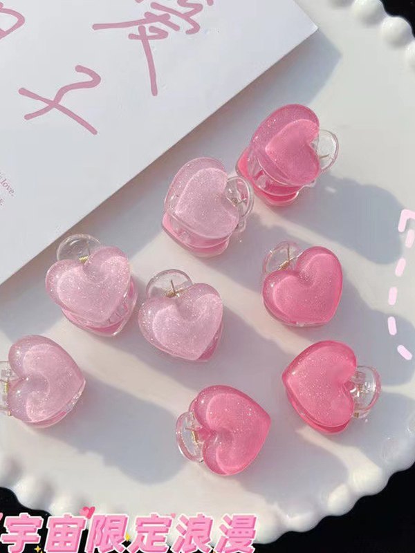 Glitzer-Herz-Muster Mini-Haarspange