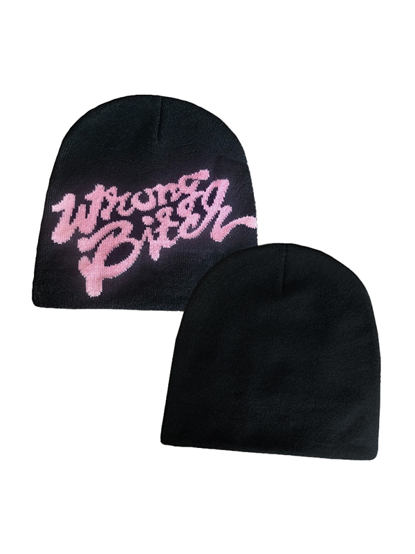 Beanie-Mütze mit Buchstaben-Print