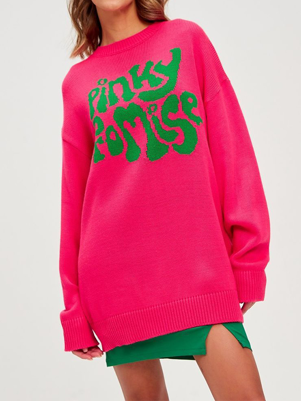 Pullover zum Überziehen mit kontrastierendem Buchstabendruck