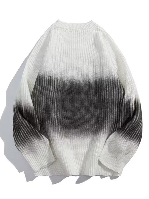 Lockerer Herren-Pullover mit Tie-Dye-Ombre-Print