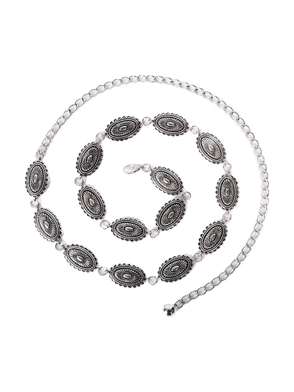 Verstellbarer Kettengürtel im ethnischen Stil mit Gravur