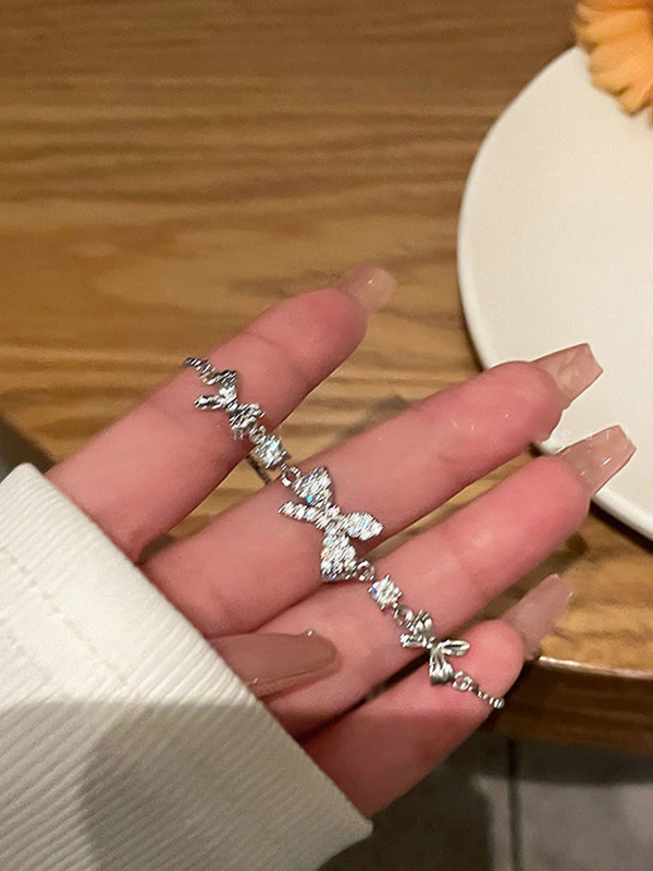 Verstellbares Armband mit glitzernder Schleife von Fairycore