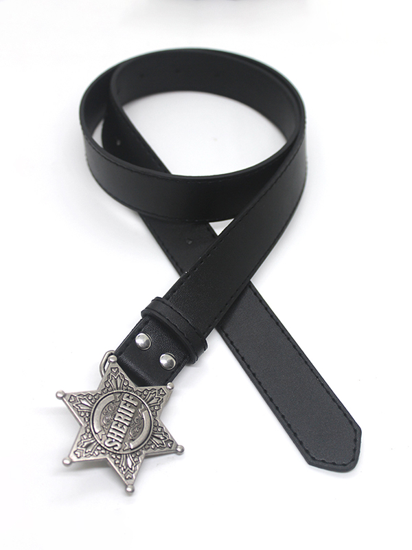 Gürtel mit sechseckiger Sternschnalle und Gravur