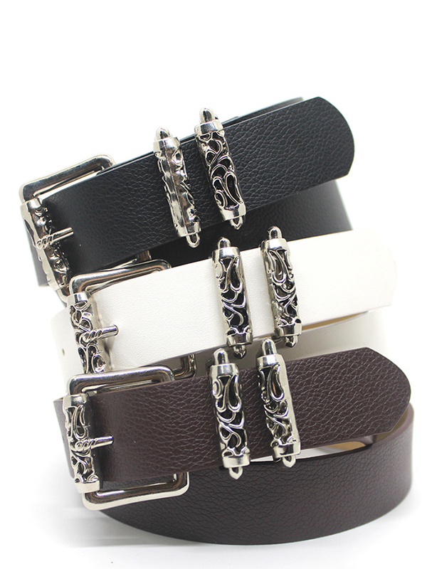 Punk-Gürtel mit gravierter Rollschnalle