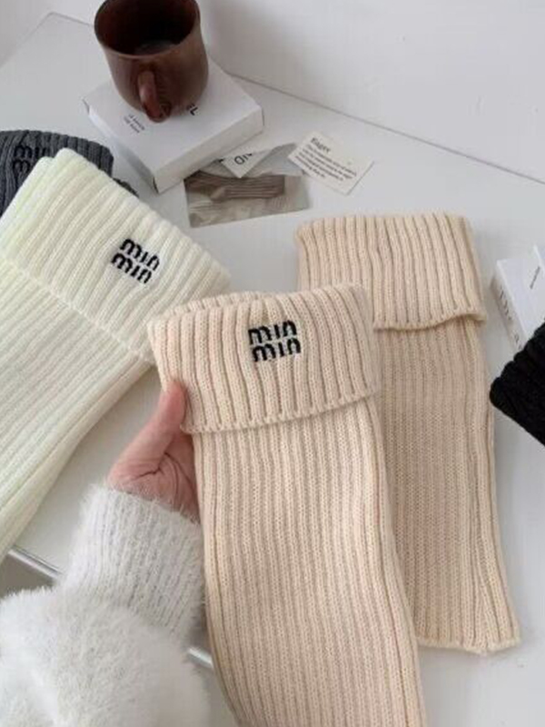 Preppy-Beinwärmer mit Buchstaben-Stickerei-Print