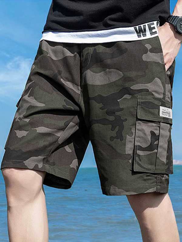 Lässige Workwear-Shorts für Herren mit Camouflage-Muster