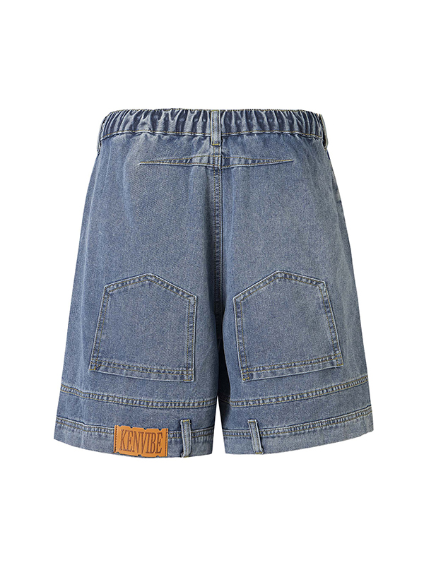 Lockere Jeansshorts für Herren mit weitem Bein